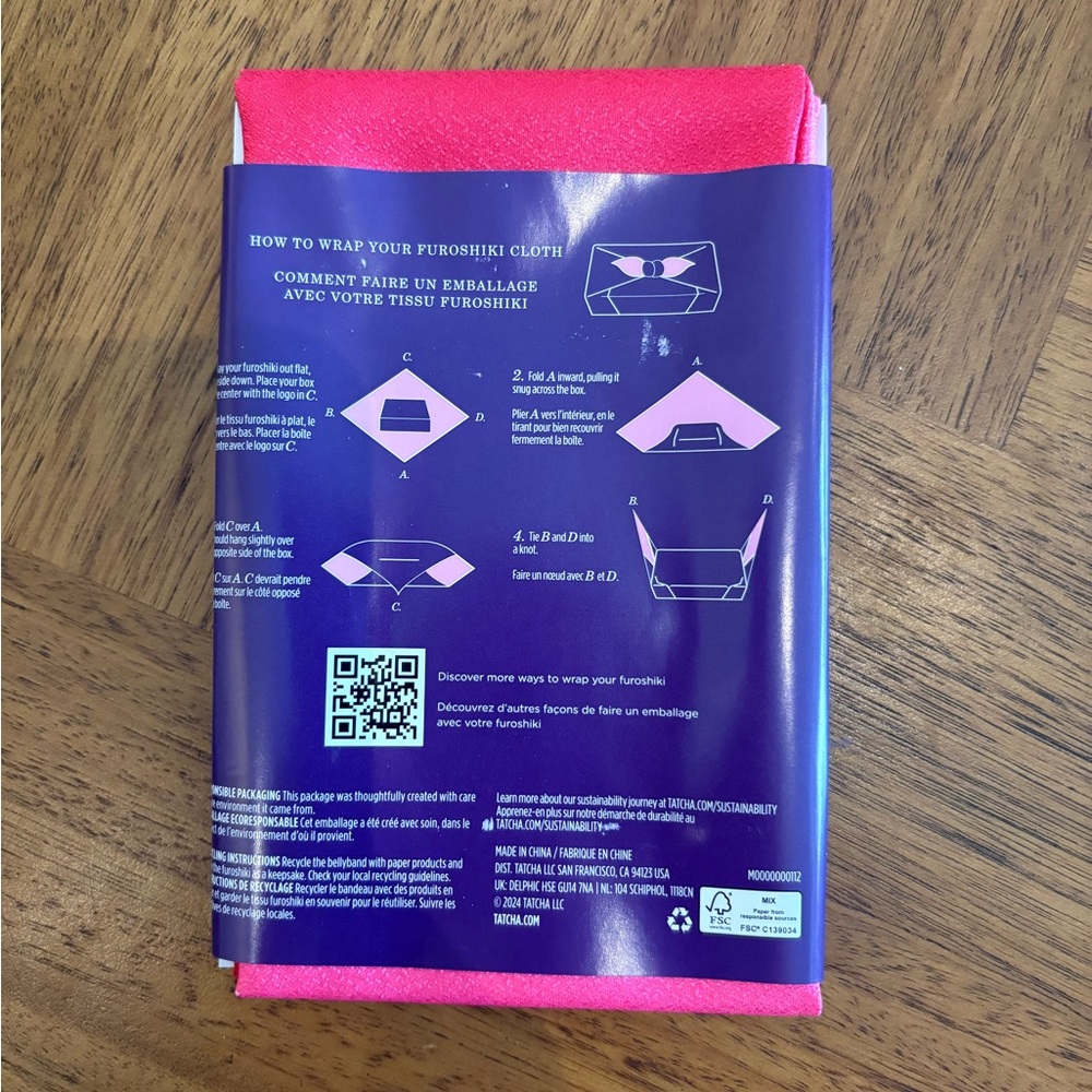 Tatcha Vibrant Pink Furoshiki Wrap